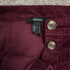 Forever 21 Maroon Corduroy Trousers
